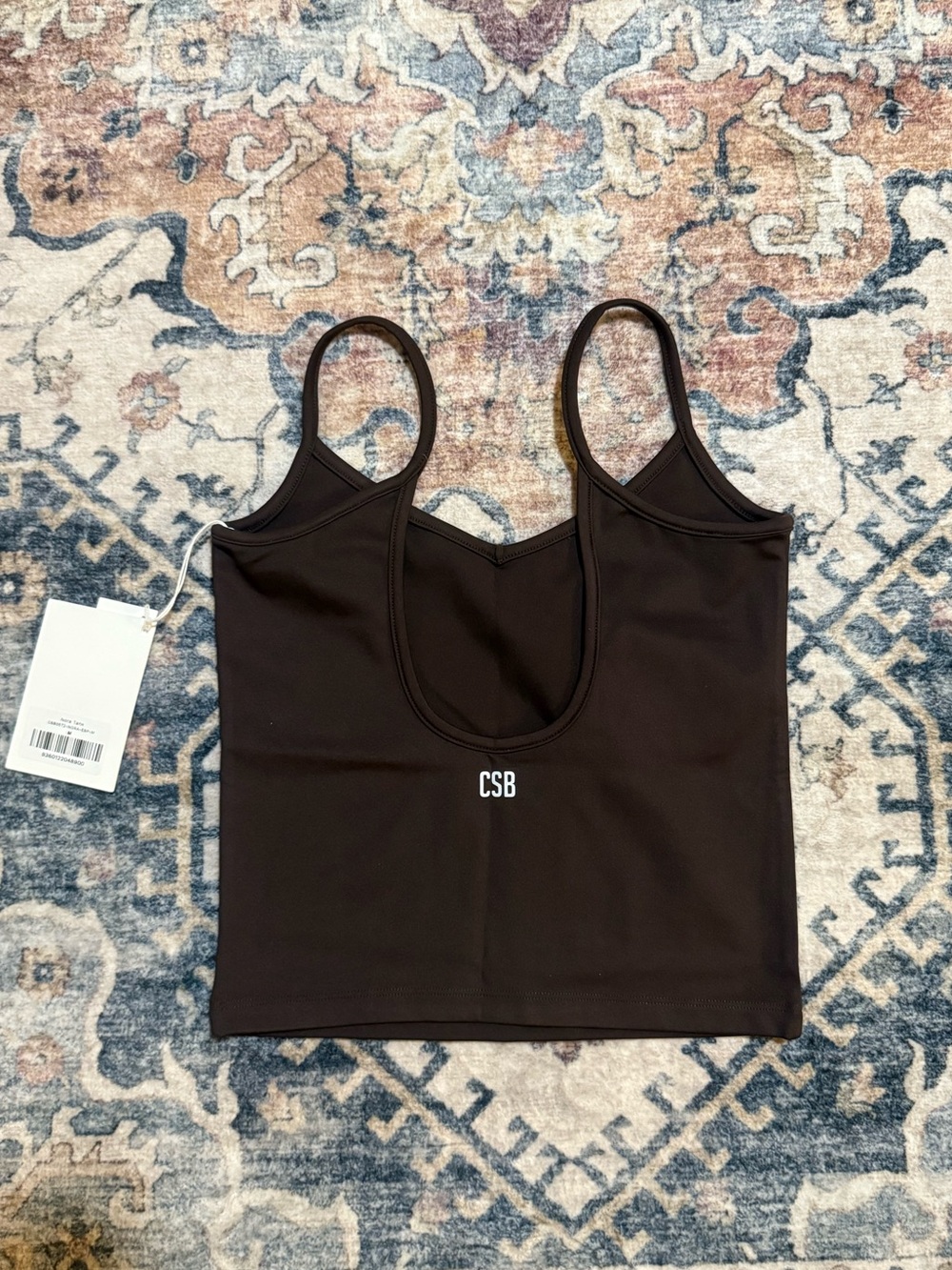 NWT CSB CROP SHOP BOUTIQUE Serenity Longline Nora Tank - Espresso - Size medium - Picture 5 of 8